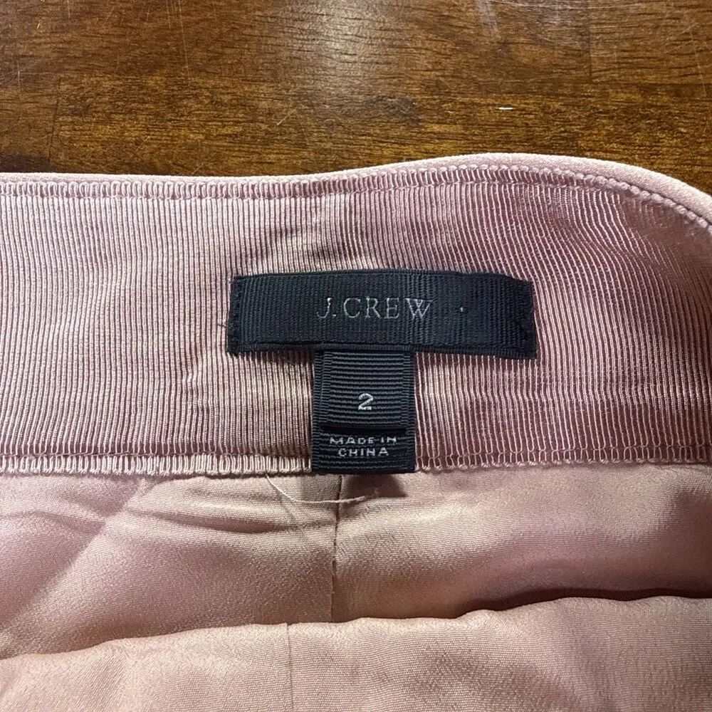JCrew Dusty Rose Pink Flared Pleated Mini Skirt Womens Size 2 Short Tiered A-Lin